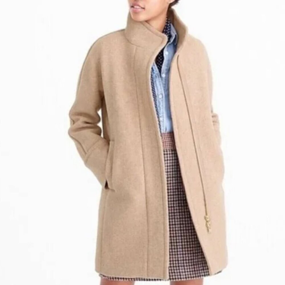 J.Crew Stadium Cloth Cocoon Coat 00 Camel Tan Beige by Nello Gori